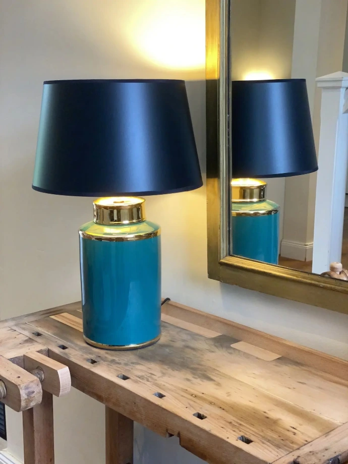 Blau-grüne Keramikschale im MAI Lampen Stil