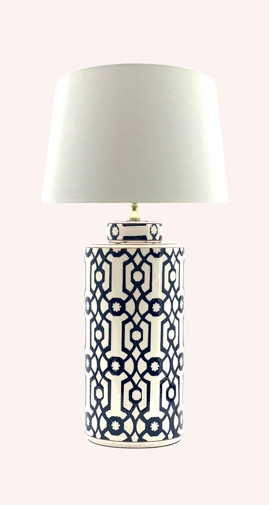 [4255851702504] Porto Blue L (Baumwollchintz matt Ecru, Weiß für klare Lichtabgabe)