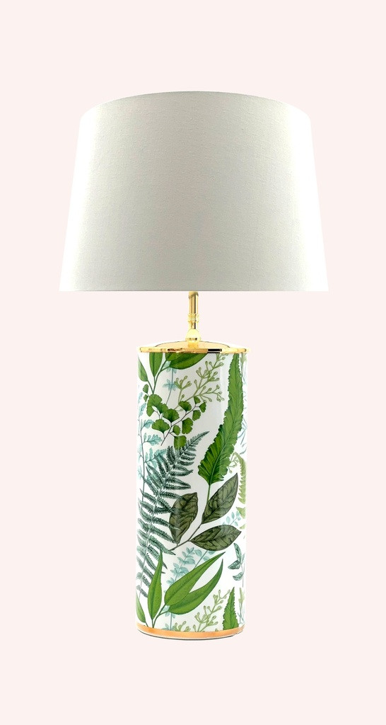 [4255851705291] Green Fern L (Rund, Baumwollchintz matt Ecru, Weiß)