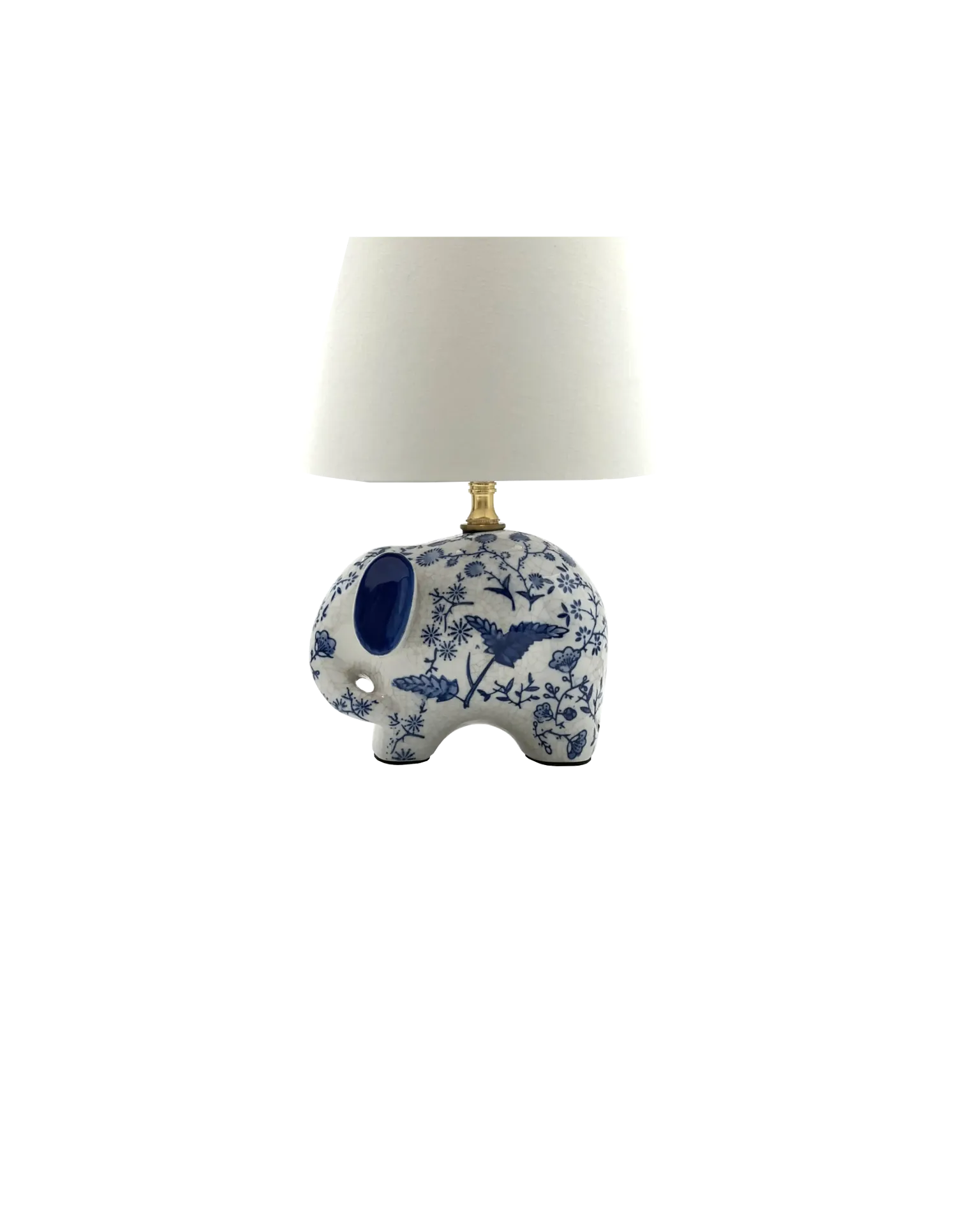 Little Elephant XS (Oval, Baumwollchintz matt Ecru, Weiß für klare Lichtabgabe)