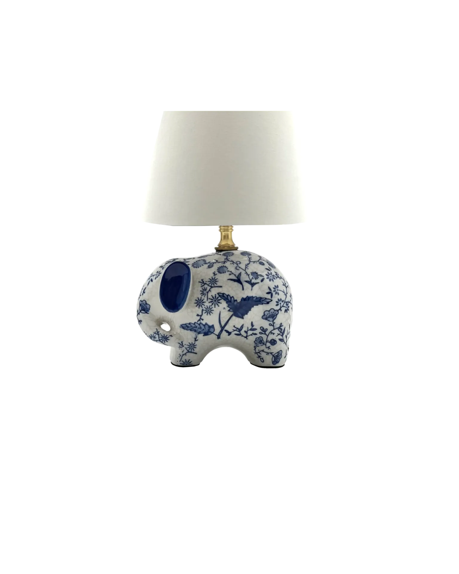 Little Elephant S (Oval, Baumwollchintz matt Ecru, Weiß für klare Lichtabgabe)