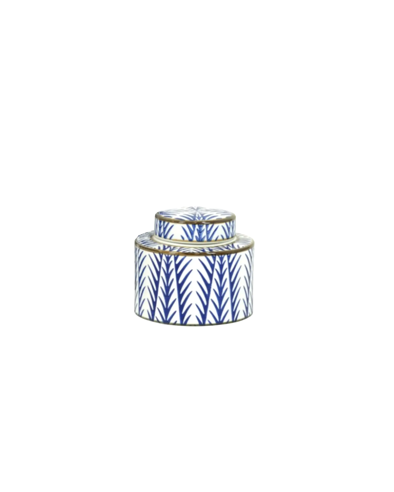 Deckelvase Blue Fern XS